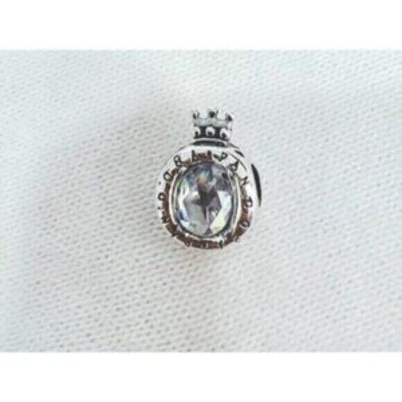 Pandora Sterling Silver Clear Sparkling Crown O Charm For Bracelet S925ALE Silve - Picture 4 of 5